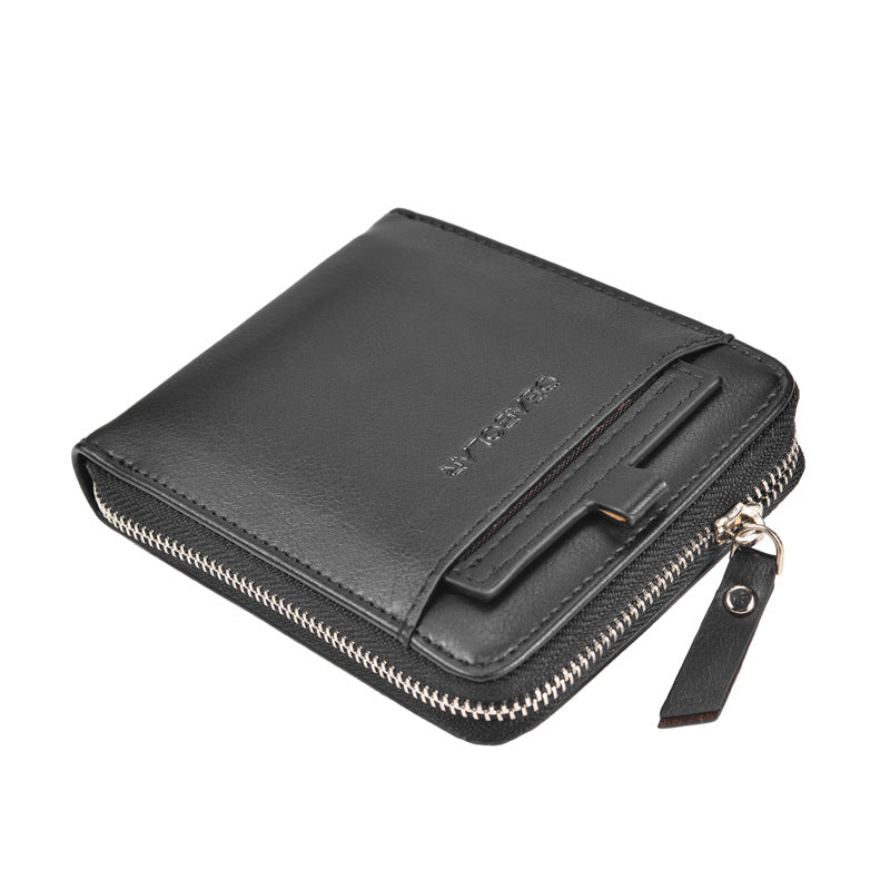 Mens Retro Multi-Card Zipper Wallet